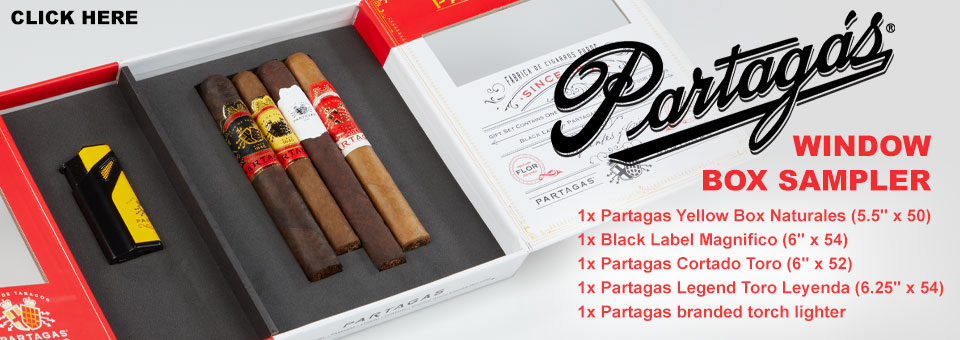 Partagas 4-Cigar Window Box Sampler | Meier and Dutch Distributors